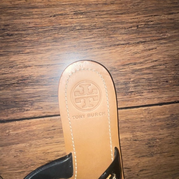 Rare Tory Burch miller sandals toe ring sandal logo sandal patent leather - Picture 3 of 16